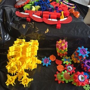 Colorful Building Blocks Set for Kids Learning Gear Blocks 100 Piece